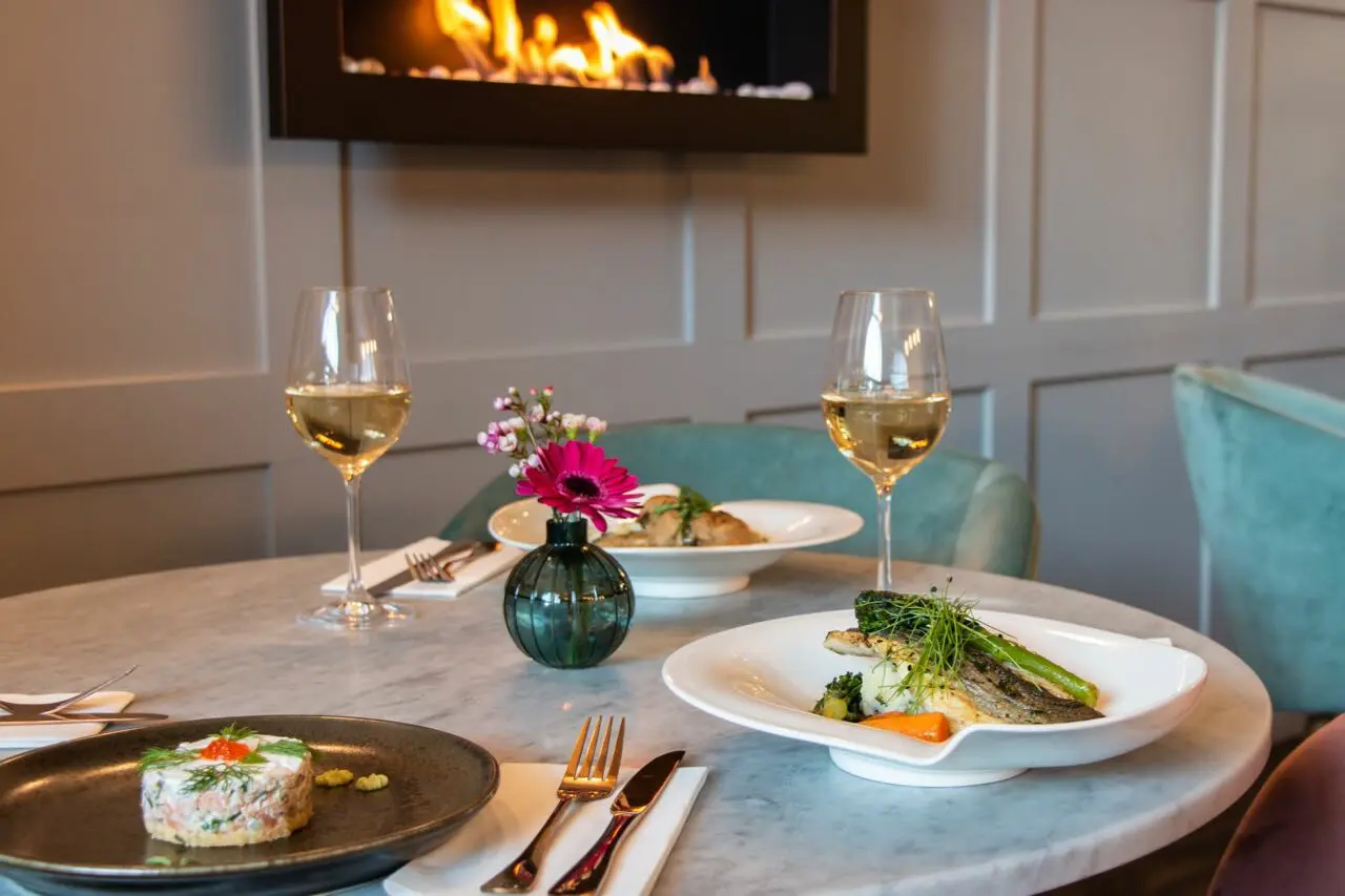 Casual yet elegant dining in Milton Keynes. Table with a la carte style food